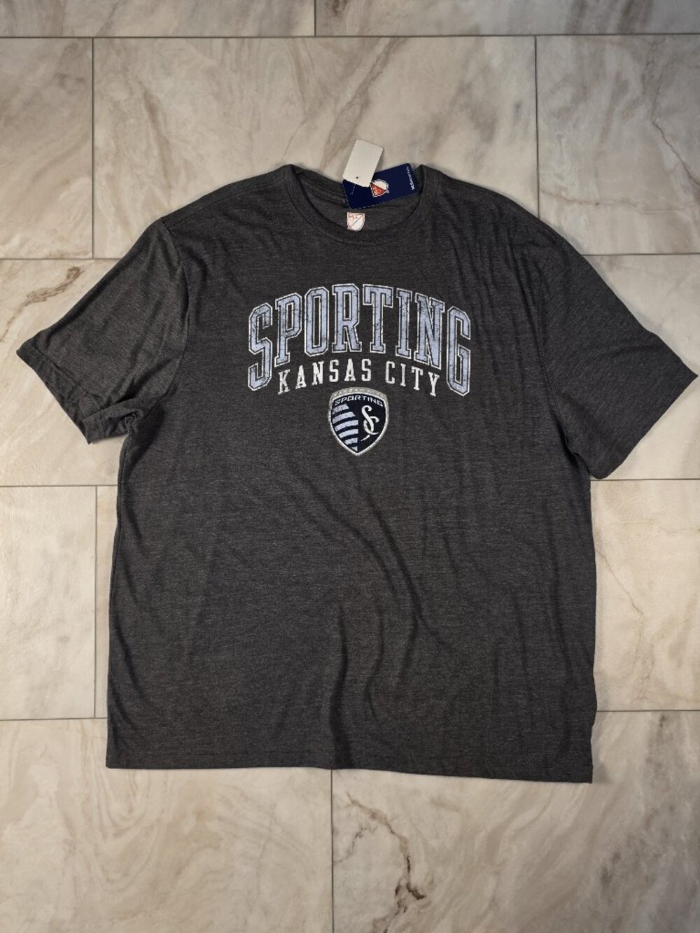 Sporting KC MLS Gray Athletic Tee Men's 2XL NWT Soccer Shirt